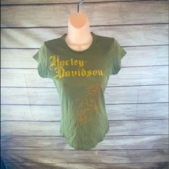 Ladies used size Med Harley Davidson shirt sleeve tee with slight defects - Picture 1 of 13